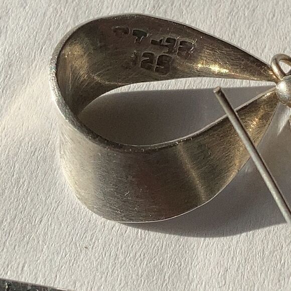 925 Mexican Silver Essential teardrop hook drop Earrings 1 1/2” long - Picture 6 of 8